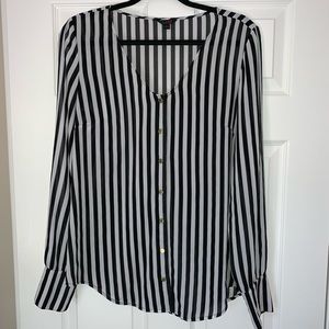 Black and White Striped Dress Shirt